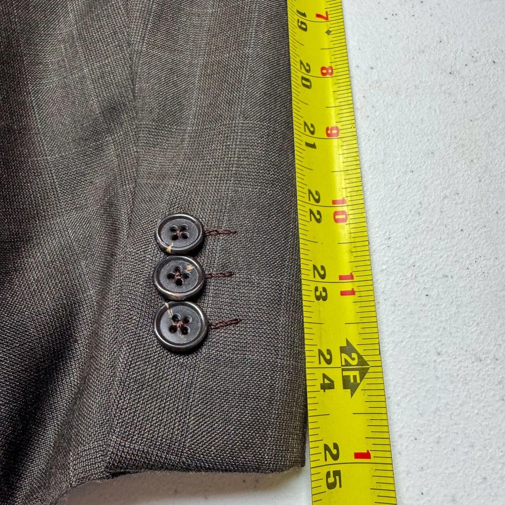 Ermenegildo Zegna‎ Blazer Mens 48L Brown Wool Check Sport Coat Made Switzerland - Picture 14 of 16